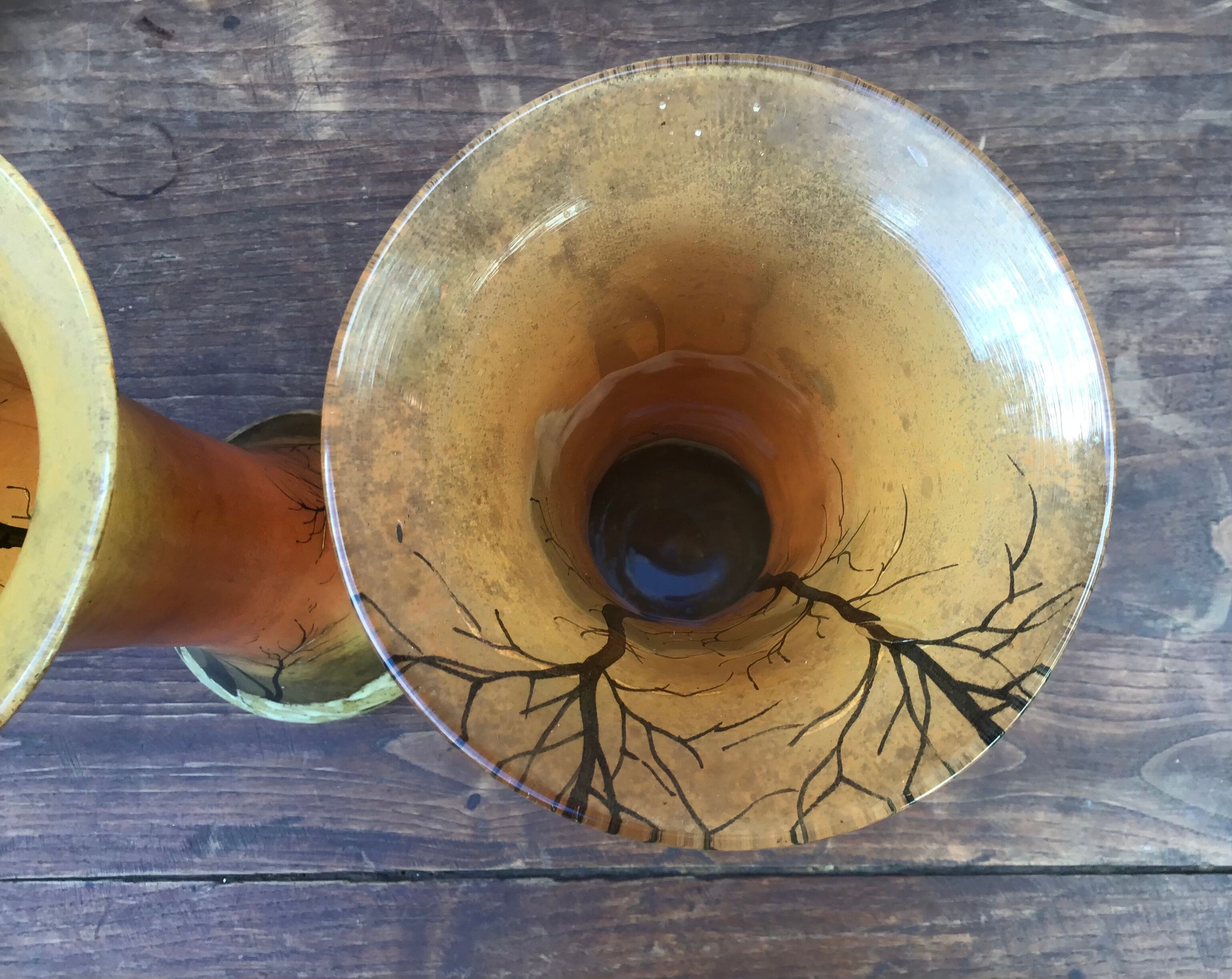 Pair of vases signed Legras