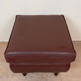 Vintage leather stool or ottoman