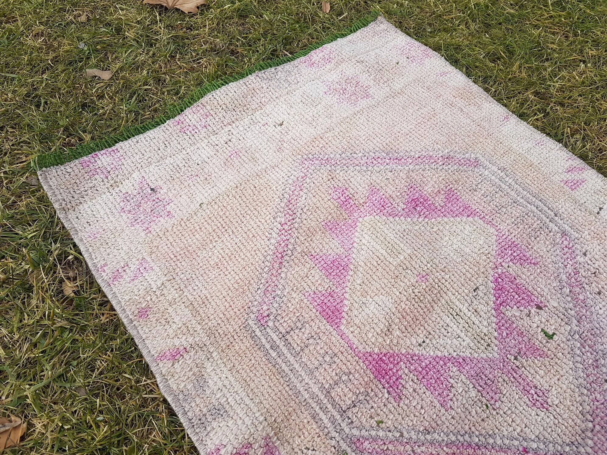 Vintage Turkish hallway rug 60x404 cm