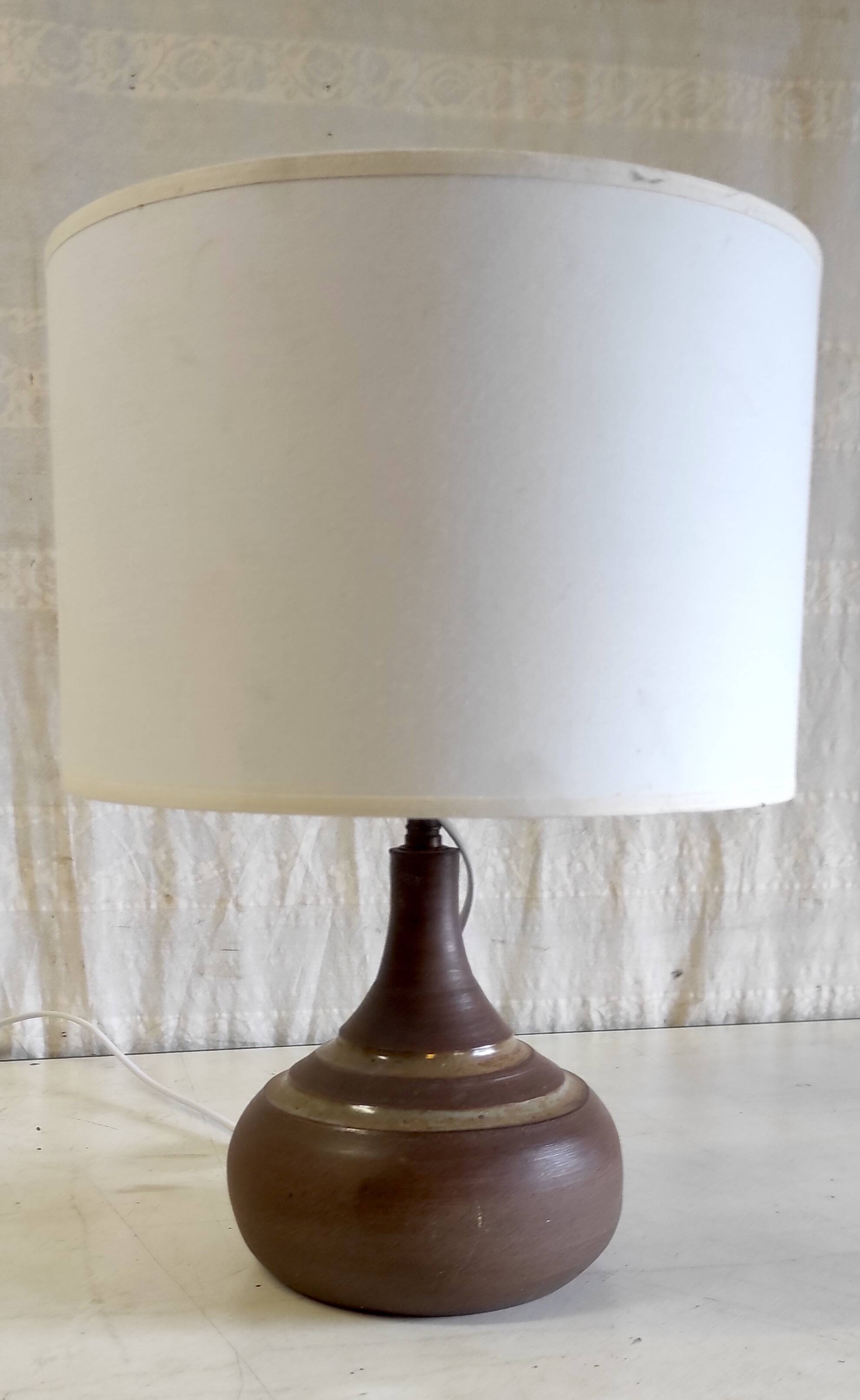 Table lamp with ceramic (stoneware) base - mid 20th century.