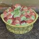 Strawberry basket in Sarreguemines slipware from the 1930s.