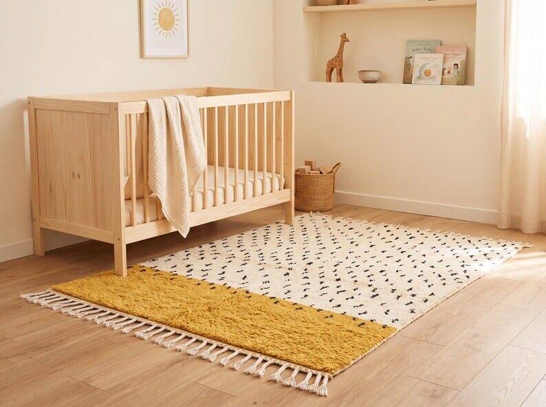 Berber wool rug with beautiful traditional colour 2/3 m