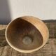 Vintage brown stoneware standing cup / empty pocket or fruit cup