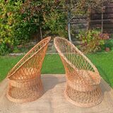 Rattan and wicker basket chairs