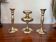 Trois bougeoirs en laiton vintage