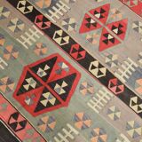 6x8 Kilim Multicolor Geometric Style Kilim Rug, 168x235 Cm