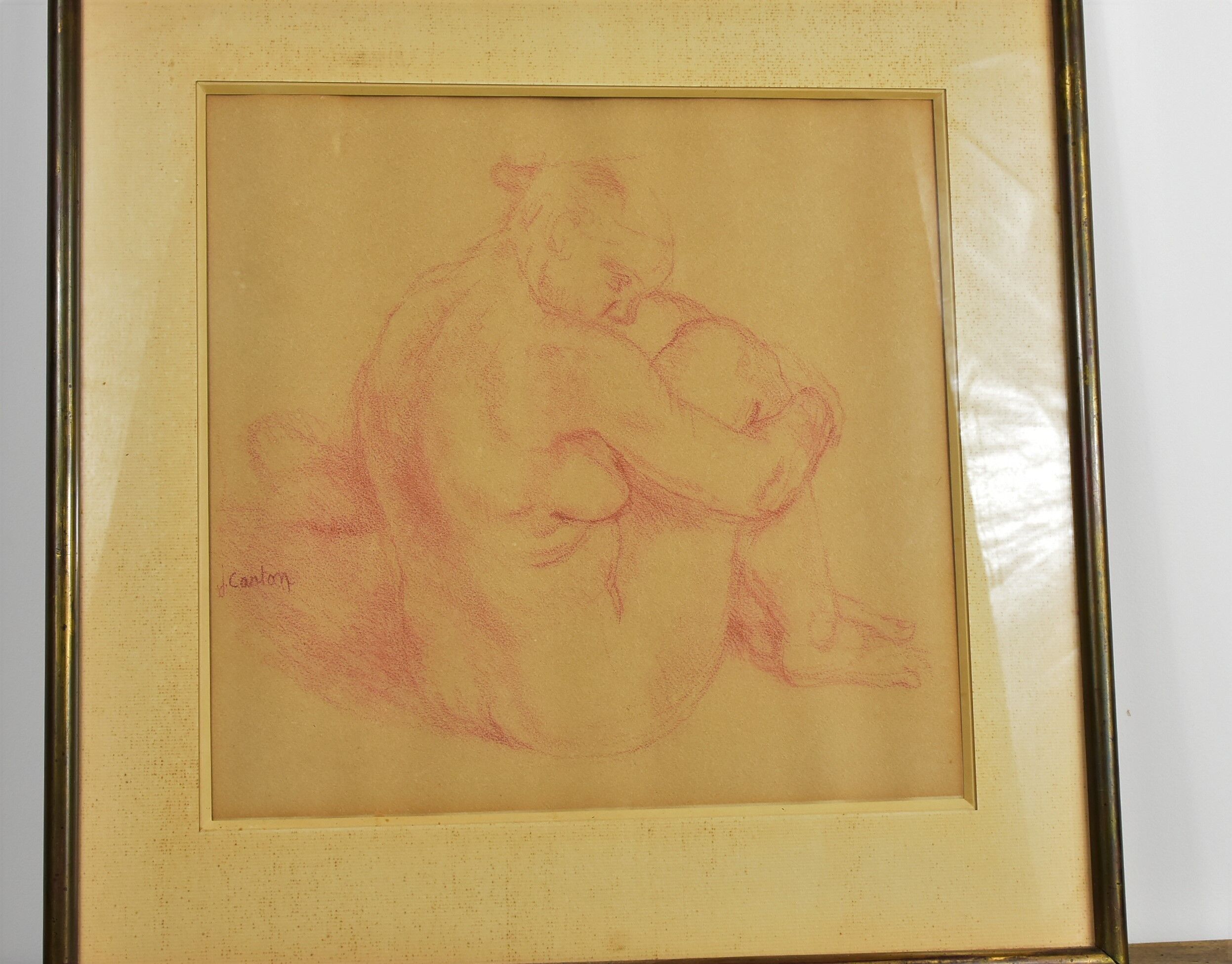 Sanguine "femme nue" by Jean Carton.
