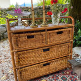 Rattan chest of drawers 4 drawers