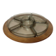 Digsmed vintage teak plateau – rotating Lazy Susan with 6 ramekins – of