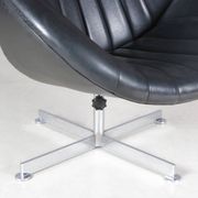 1960s swivel easy chair on chrome crossbase with black skai seat / Rudolf Wolf / Rohé, Netherlands