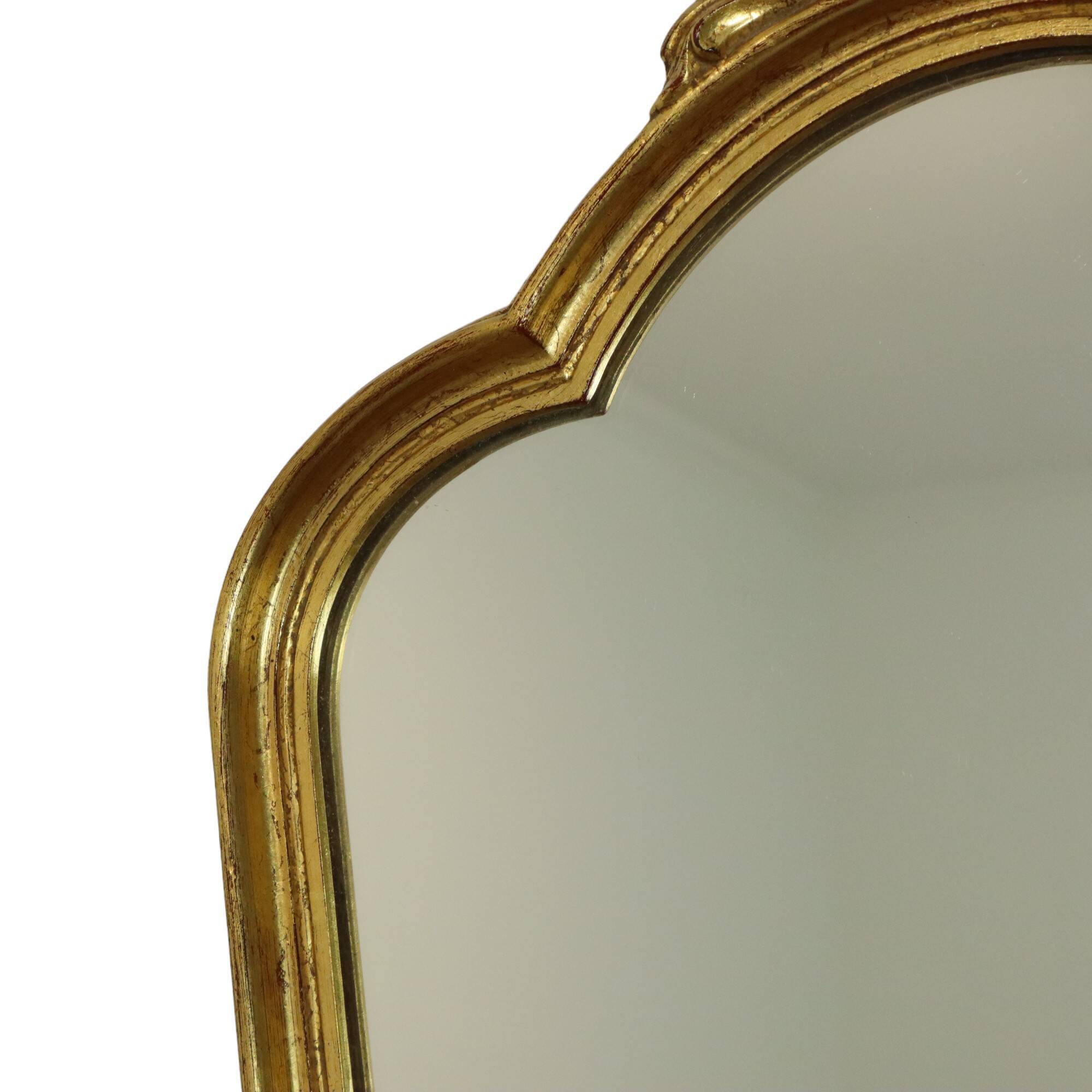 Mid Century Gold Baroque Mirror Crested Mirror Resin Acanthus