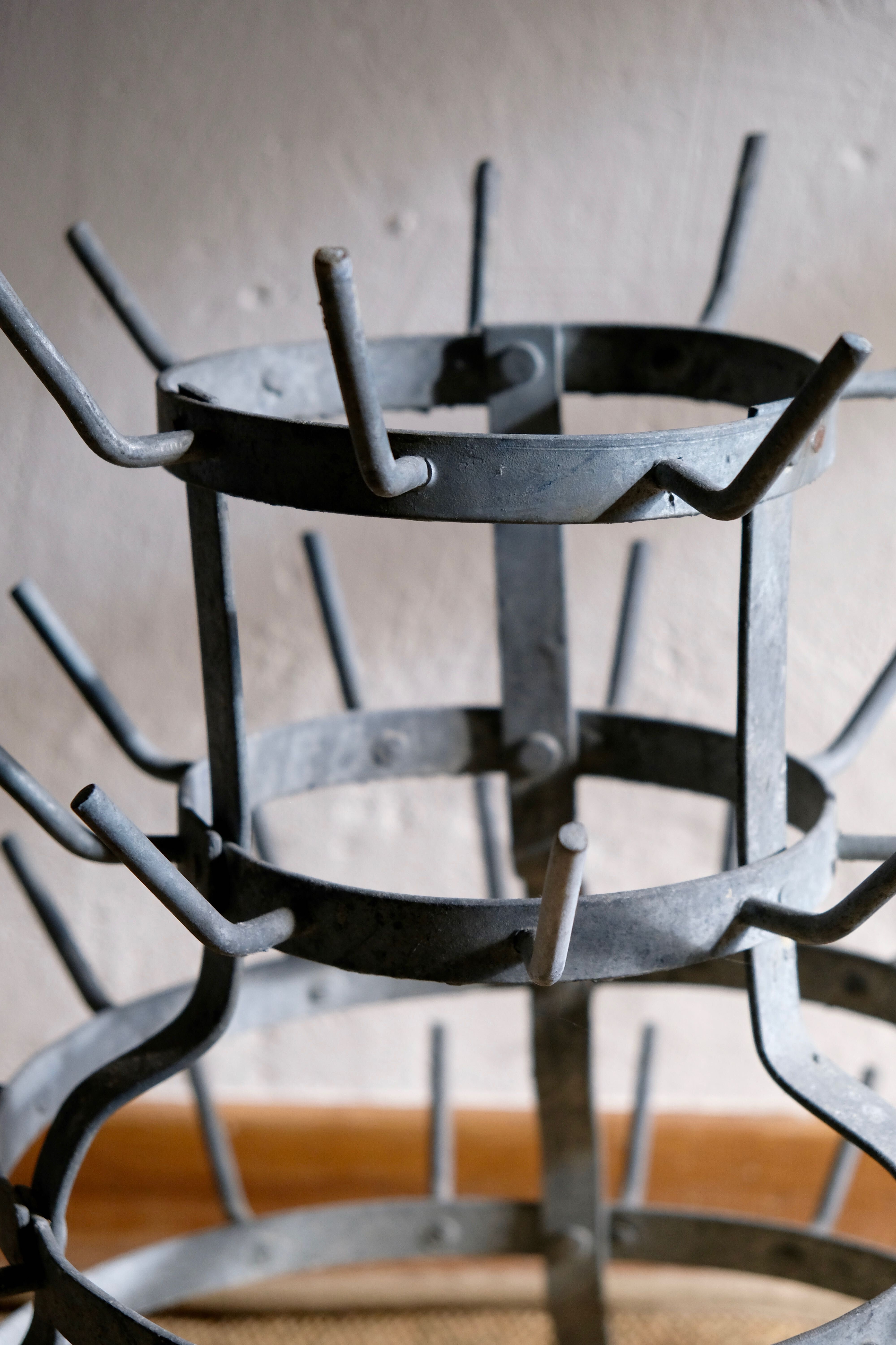 Old zinc bottle drainer