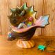Lamp night light vintage ceramic shell fish.