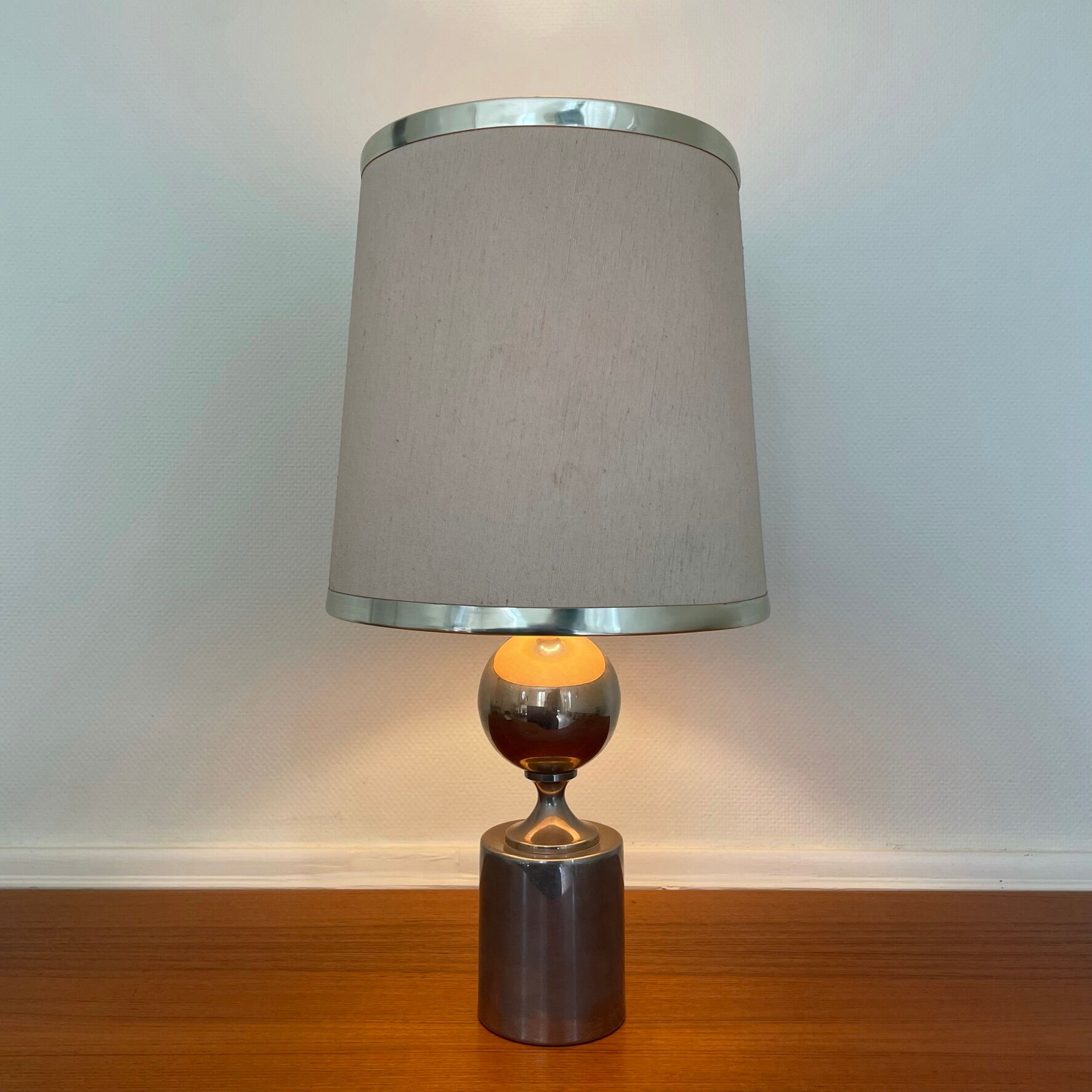 Steel lamp by Philippe Barbier, 1970
