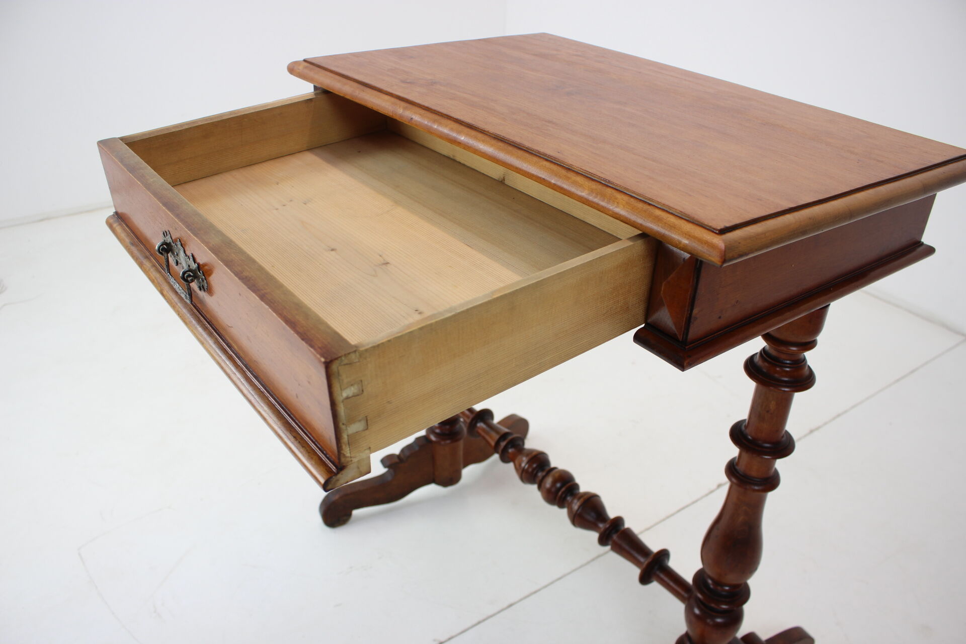 Solid Wood and Veneer Sewing Table, circa 1895