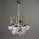 Vintage lacquered steel chandelier with glass spheres, Italy, 1960s-1970s.