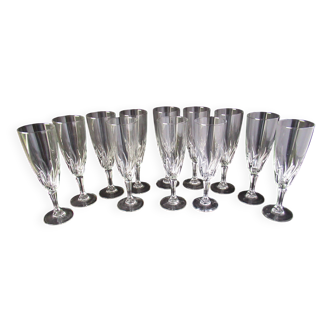 12 flûtes en cristal d'Arques