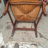 Mulched armchair of golden rye in solid walnut period Restoration around 1820
