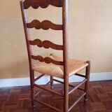 6 old straw chairs 19th