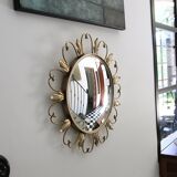 Miroir Soleil « Oeil de Sorcière » en laiton, Deknudt, 1950-60