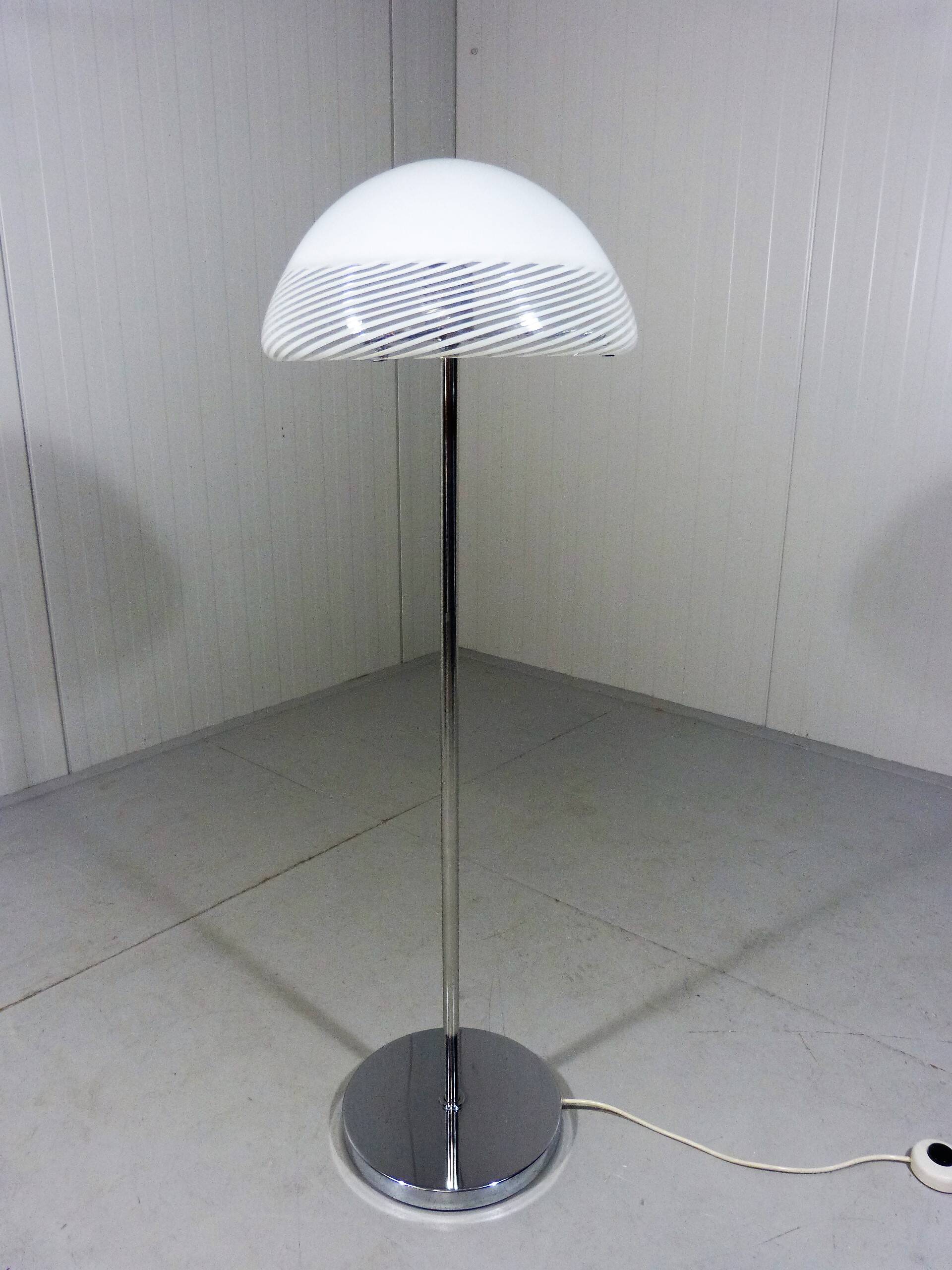 Italian floor lamp glass shade 1960’s