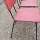 4 chairs metal skaï red, 1950