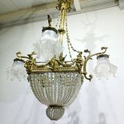 Louis XVI style ram chandelier