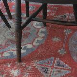 Antique set of 4 farmhouse patinated oak dining chairs, 19th century