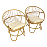 Set of 2 rattan armchairs, Sweden, 1960