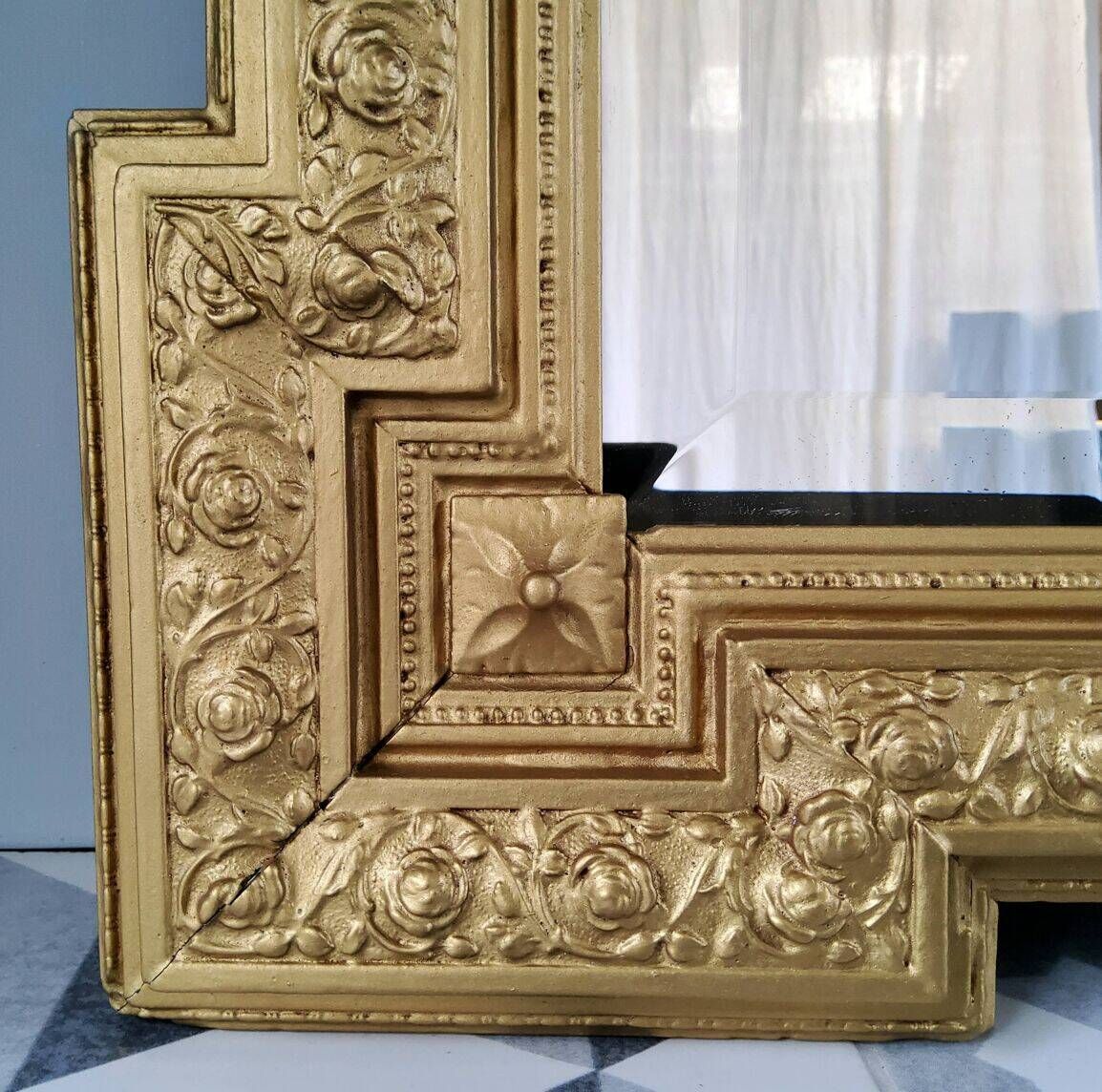 Bevelled gold mirror