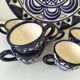 Tray and 6 vintage mini cups – St Jean de Bretagne – Model 1003