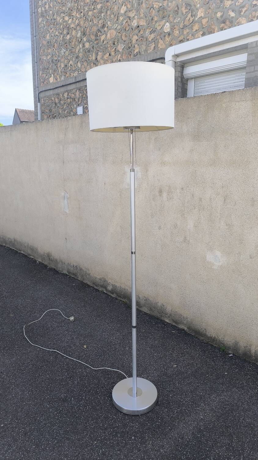 Vintage Floor Lamp with Fabric Shade by Erco, Germany, 1960s