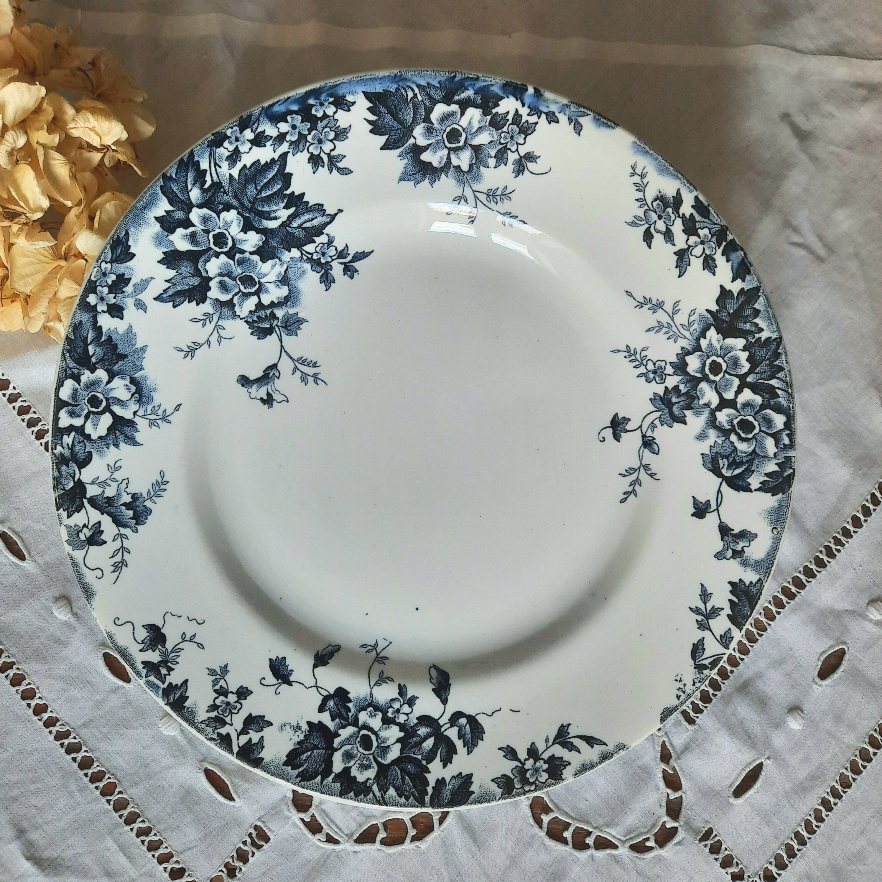 Old flat plates mismatched in earthenware