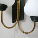 Vintage wall lamp 1950 brass, metal & glass