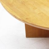 Table à manger ronde extensible vintage danoise en bois massif