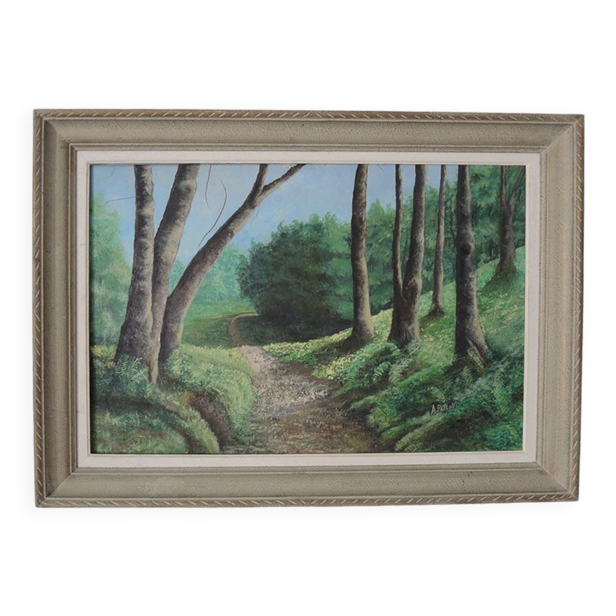 Old oil on wood painting signed and framed