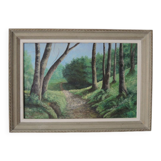 Old oil on wood painting signed and framed