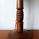 Vintage turned wood lamp and custom shade