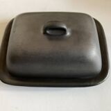 1960 Vallauris enameled earthenware butter dish