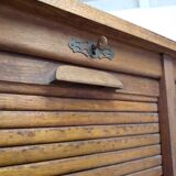 Old double curtain file cabinet
