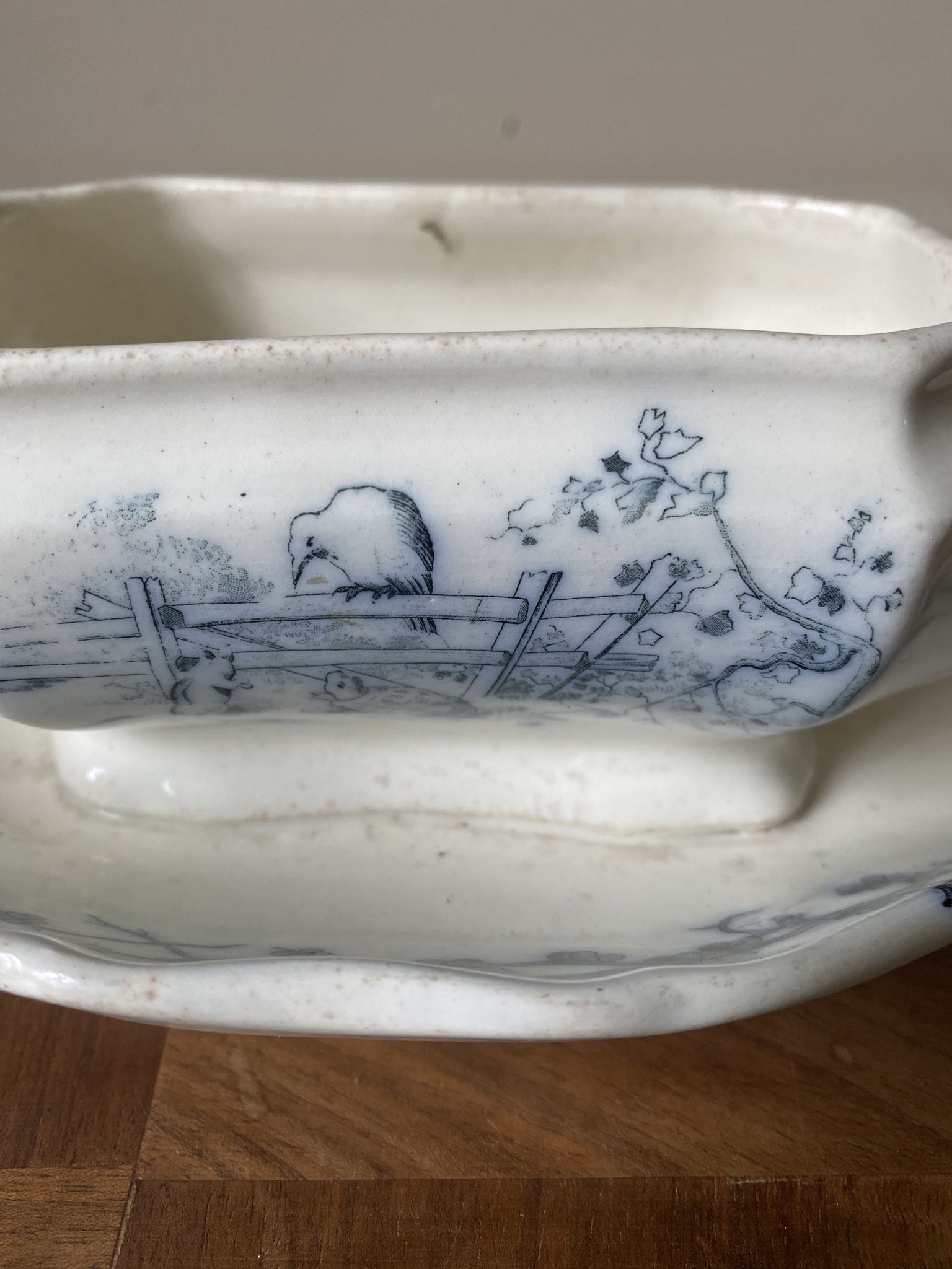 Old English earthenware sauce boat