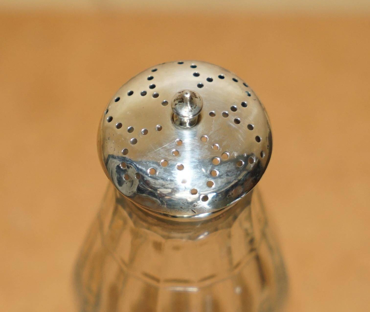 Cut glass sugar bowl and sterling silver by William Moulson 1844