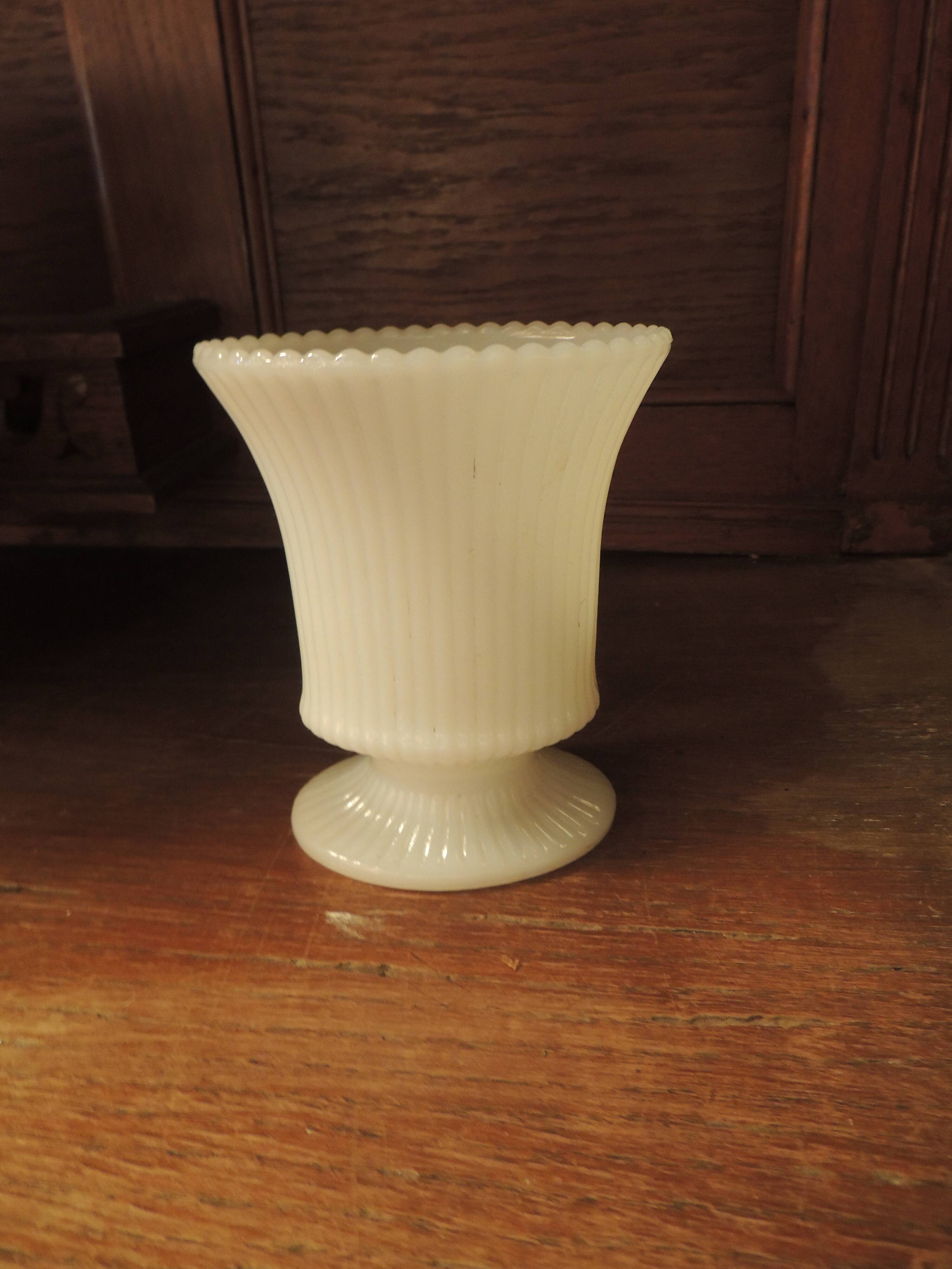 White opaline vase