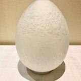 Egg lamp speckled white glass