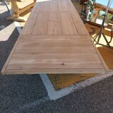 Solid oak monastery table with two extensions