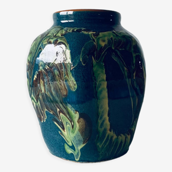 Vase en terre cuite couleurs mélangées