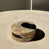 Set of 3 fossilized wood coasters (clear)