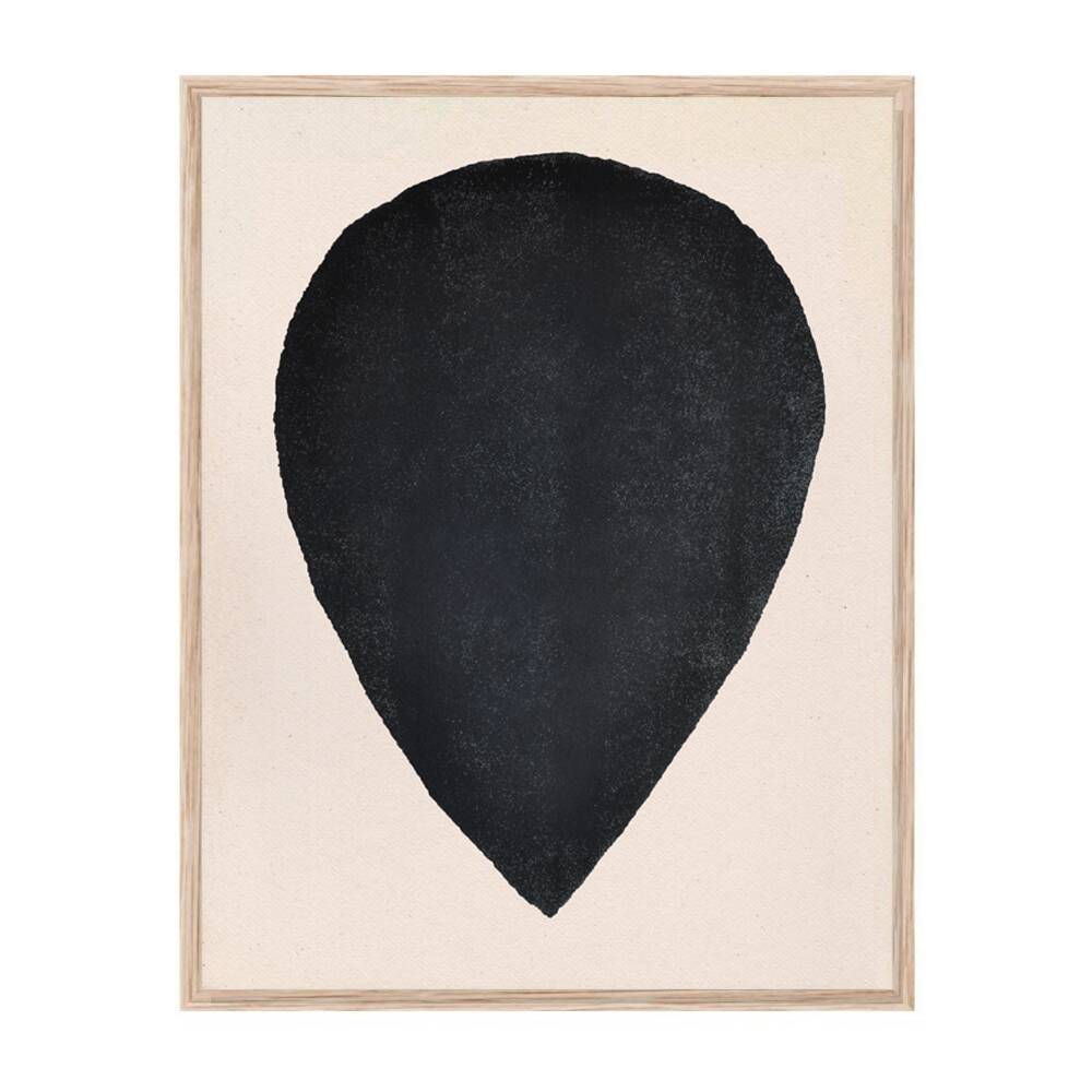 Collection of 5 black paintings on paper signed Eawy.