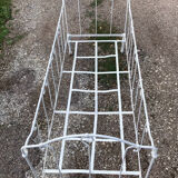 19th century wrought iron baby bed convertible into a bench + wool mattress