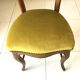Paire de chaises en velours vert doré style Louis Philippe